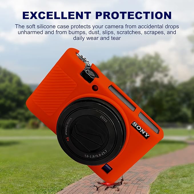 Easy Hood RX100 VII Case,Soft Silicone Protective Cover Protector Skin for Sony DSC-RX100 III RX100 V RX100 IV RX100 VII Digital Camera (Red)