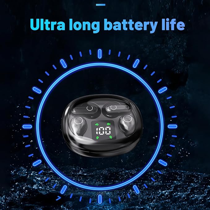 Wireless Bluetooth Headset，Tiny Size Invisible Earbuds，Sleep and Sports Earphones Set, 2 Pairs, Mini and Short Handle Design，for Work Sport Sleeping ﻿ ﻿ (Black)