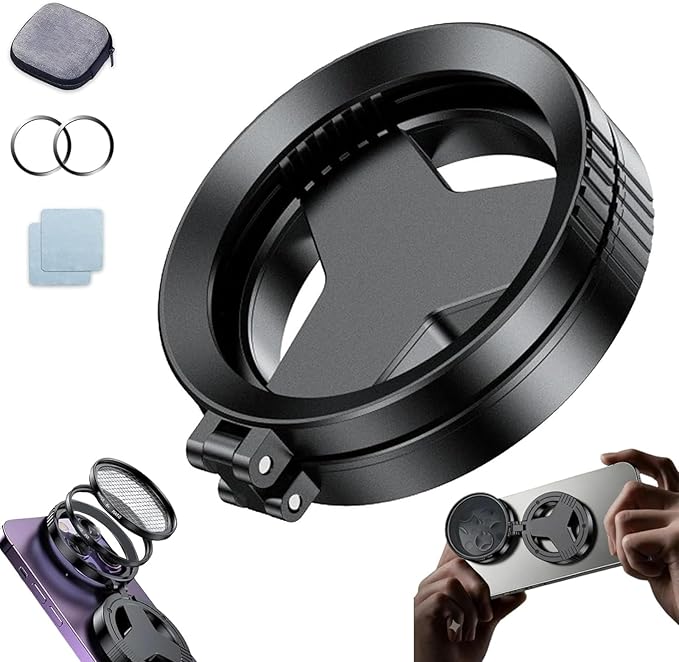 Anti-Glare Magnetic Phone Filter, 52mm Magnetic CPL Filter for Smartphone Camera, Foldable Portable Polarizing Lens Attachment, Reduces Reflections Enhances Colors for Travel Photography (1PC)