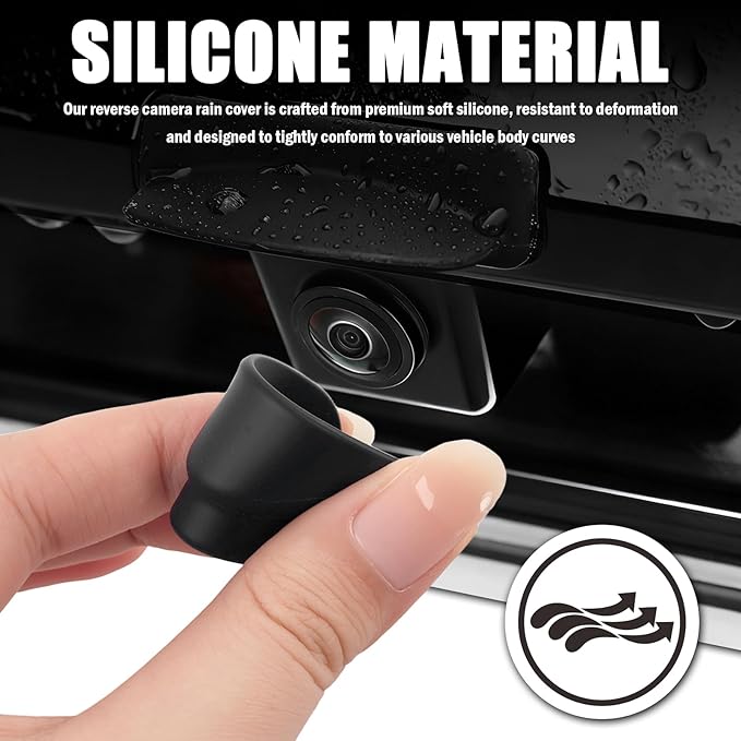 Silicone Car Backup Camera Rain Shield,Self-Adhesive Rear View Backup Camera Cover with Extended Design for Clear Reverse View,Universal Reverse Cameras for Car Rain Cover