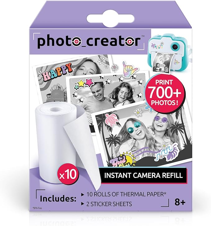 Canal Toys Photo_Creator Instant Print Camera Refill set- includes 10 rolls of white thermal paper and 2 sticker sheets