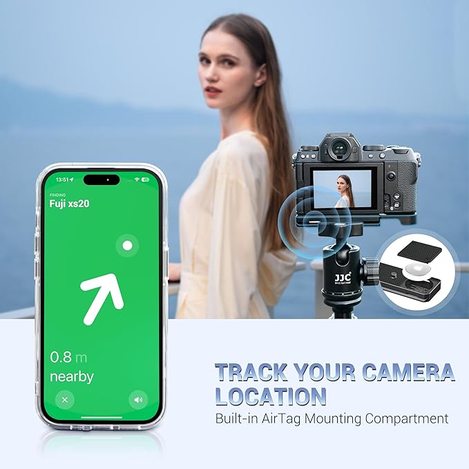 Metal Hand Grip L Bracket for Fujifilm X-S20 Camera,XS20 X-S20 Handgrip Holder with Built-in Quick Release Plate for AirTag & Arca Swiss Type Tripod Mount,w/Battery Memory Card Compartment Opening