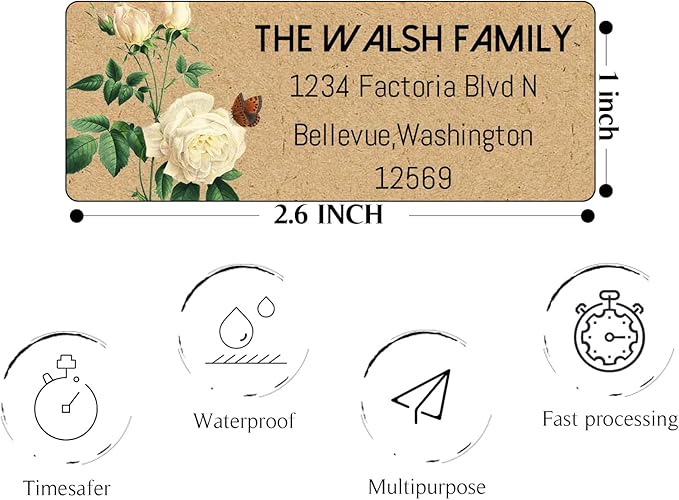 LINMAGCO Personalized Return Address Labels Gold 500 Pcs Mail Labels for Envelopes Weddings Self Adhesive Rectangle Elegant Name Stickers……