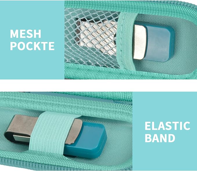 USB Flash Drive Case, SD Card Holder Compatible with Thumb Drive, Memory Cards, SDXC SDHC Storage Bag, Electronic Accessories Organizer for SanDisk for Samsung for Inland (Mint)