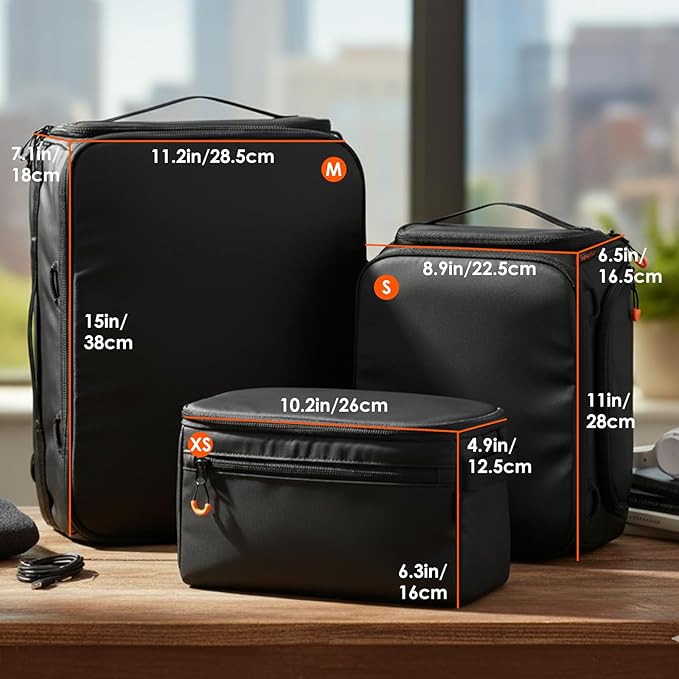 TARION Protective Camera Insert Bag - Quick Access DSLR Inner Case Organizer - Fits 1 Camera 5 Lenses - Full Opening Back Design Padded Insert ShellCore S