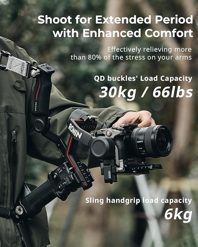 SmallRig Adjustable Sling Handgrip Gimbal Sling Handle w/Shoulder Strap for DJI RS 3 / RS 3 Pro/RS 2 Stabilizer, Ergonomic Grip for Low Angle Shots