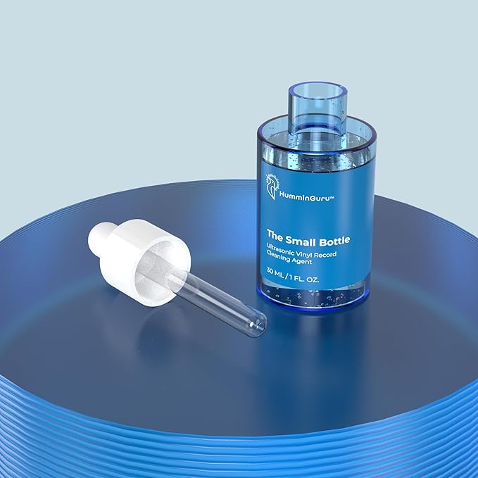 HumminGuru The Small Bottle Ultrasonic Vinyl Record Cleaning Agent, Highly Improves Ultrasonic Record Cleaning Machine Effectiveness and Drying Time, Anti-Static LP Cleaning Solution Without Alcohol