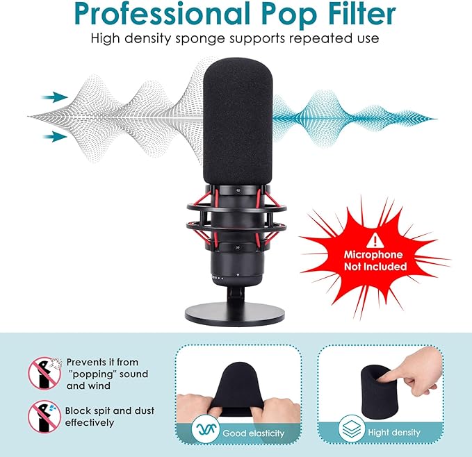 Red Mic Arm Compatible with HyperX QuadCast S - Premium QuadCast S Microphone Boom Arm for Gaming, Streaming by YOUSHARES