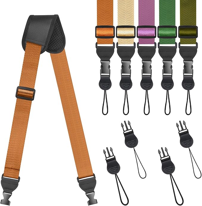 Universal Shoulder Strap, Sandwich Mesh Padded Neck Lanyard, Replacement Comfortable Bag Strap for Camera, Cellphone Tablet,iPad, Laptop, Luggage Bag, Binocular(Brown)