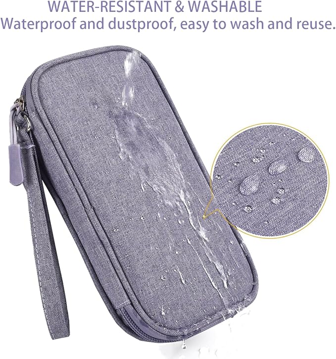 Electronics Organizer Travel Bag, Small Cable Organizer Case Waterproof Accessories Pouch, Travel Electronic Carrying Case for Cable, Cord, Charger, Phone, Power Bank, Earphone (Purple)
