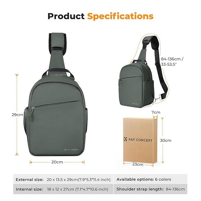 K&F CONCEPT Small Camera Bag for Photographer, Camera Sling Crossbody bag for DSLR/SLR/Mirrorless Camera, Compact Camera Case for Men and Women