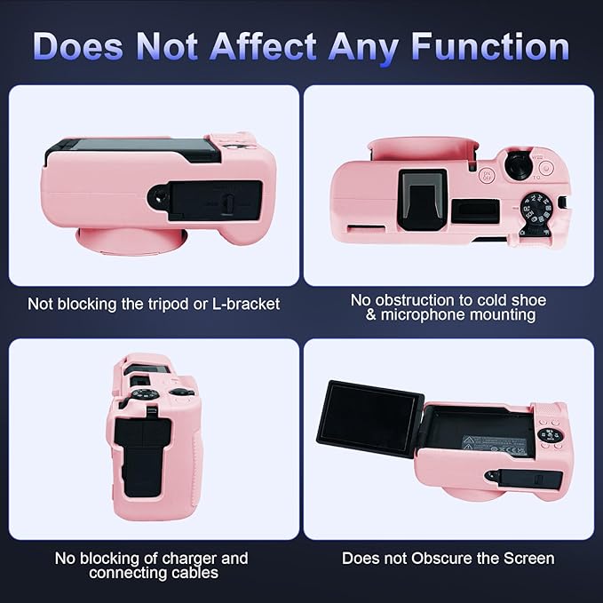 EASY HOOD V1 Case, Silicone Camera Cover with Removable Lens Cover, Soft Protector Lightweight Carrying Body Skin for Canon PowerShot V1 Digital Camera - Pink