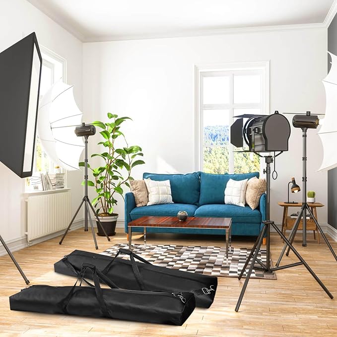 Youeon 2 Pcs 48x10x5 Inch Tripod Carrying Bag, Water Resistant Long Carry Case with Padded Adjustable Strap & Durable Handles, Versatile Stand Bag for Speaker, Mic, Tripod, Light, Tent