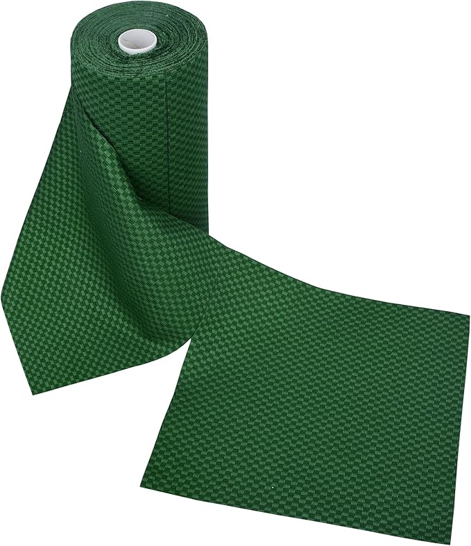 Microfiber Cleaning Cloths Roll 50-Pack Reusable Paper Towels for Car Wash Supplies Ultra Absorbent Kitchen Dish Rags House Window Cleaning Cloths Lint Free Tear away (Emerald-Green checkered pattern)