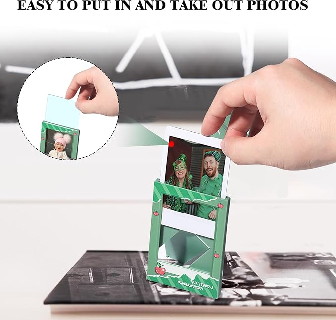 CAIYOULE Mini 3" Picture Frame for Fujifilm Instax Mini 41/12/11/EVO/SE/9/8/7+/99 Film Photo and Polaroid 3.4x2.2 Photo Frame Wallet Size Photo Refrigerator Tabletop Display Use, 10 Pack Colorful