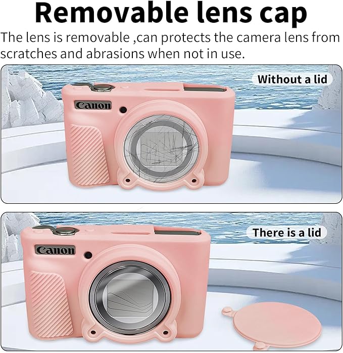 SX740 Camera Case, SX740 Camera Cover Silicone Sleeve Protective Case, Anti-Scratch Soft Camera Body Skin for Canon PowerShot SX740/SX730 HS Digital Camera,Pink Rose