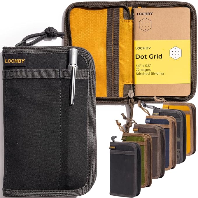 LOCHBY® Pocket Journal | Tomoe River 3.5" x 5.5" Notebook | Waxed Canvas | Ideal for Travelers & Daily Use, Fits Field Notes, Moleskine Cahier