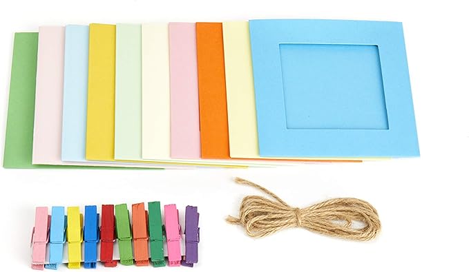 Fujifilm instax Square Instant Film + Hanging Photo Frames for Square Film Assorted Colors – Deluxe Accessory Bundle (100 Exposures)