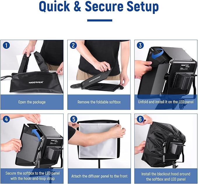 NEEWER 12.2"x11.4" Foldable Softbox Diffuser with Grid and Bag for NL660/SNL660/RGB660/RGB660 Pro/RGB660 PRO II LED Video Light Panel, Studio Photo Portrait Photography YouTube Video Soft Lighting