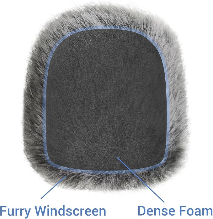 Cubilux Foam Cover & Furry Windscreen Pack Compatible with Shure SM57 Microphone, MIC Wind Muff, Windshield, Dead Cat, Pop Filter,Muff Windshield Windjammer Deadcat for Shure SM57 Microphone
