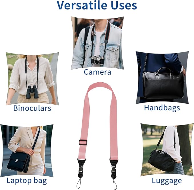 Adjustable Camera iPad Binocular Strap, Comfortable Shoulder Strap Nylon Neck Lanyard for iPad/Samsung Tablet Case,Crossbody Laptop Luggage Bag (Light Pink)