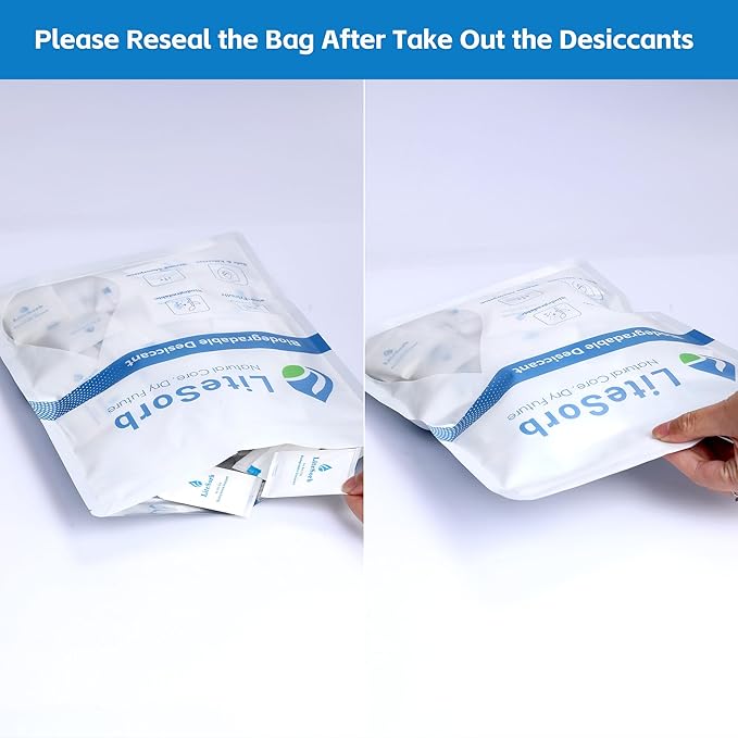 Natural Wood Pulp Moisture Absorbers, Premium Moisture Absorption Desiccants Safe for Food, Luxury, Collectibles, Handbags, Shoes, Camera, Guitar Eco-Friendly & Biodegradable(1g x 100pcs)