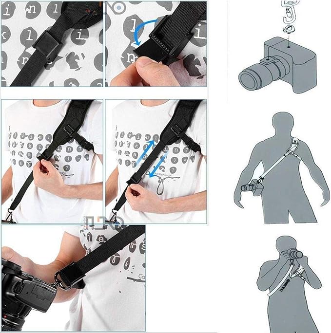 WANBY Camera Padded Shoulder Neck Strap Quick Release Sling Belt for DSLR SLR
