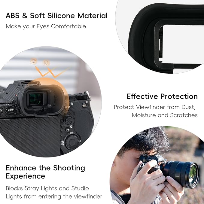 Soft Silicon Camera Viewfinder Eyecup Eye Cup Eyepiece Replacement for Sony Alpha A7M5 A7V A7 V IV A1II A7R V A7RV A7R5 A7M4 A7IV A9III A7S III A7SIII A7S3 ILCE-7SM3 EVF Eyeshade Replace Sony FDA-EP19
