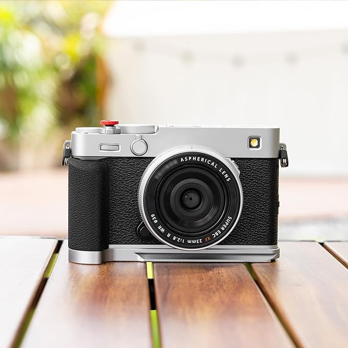 X-E5 L-Shape Hand Grip with Shutter Button for Fuji Fujifilm XE5 XE-5 Handgrip Handle Compatible with Peak Design Capture Camera Clip, Built-in SD Card Slot & Arca Quick Release Design - Black(NO SD)