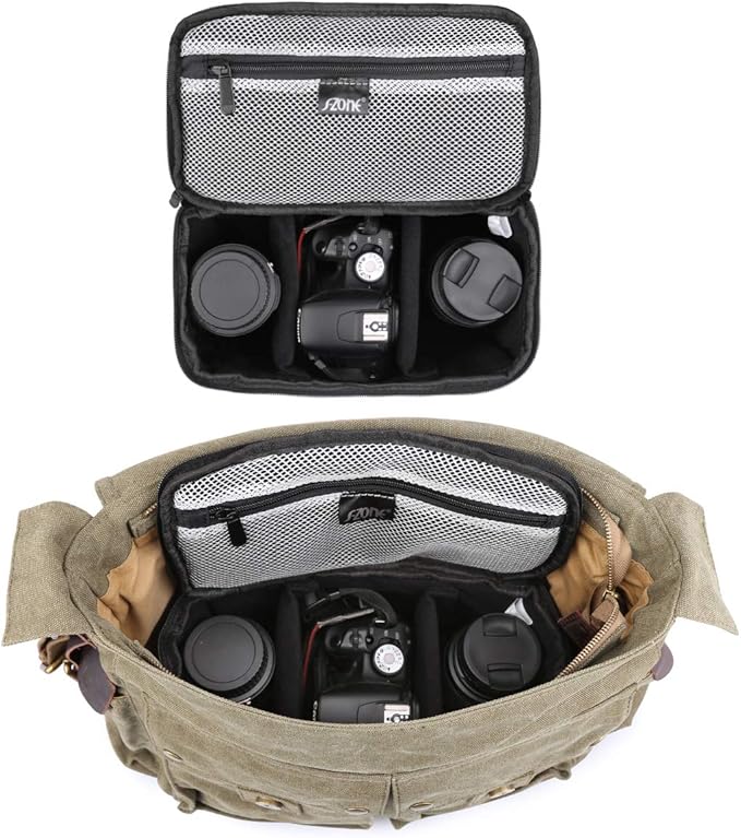 S-ZONE Padded Folding Camera Bag for DSLR SLR Camera TLR Sony Canon Nikon or Flash