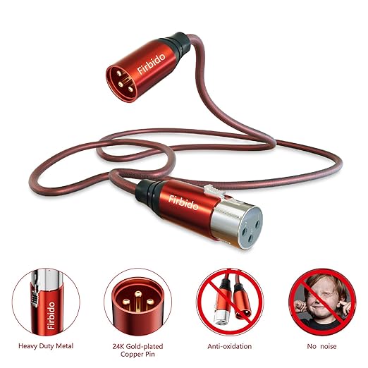 XLR Cable 50 FT 2 Pack, Balanced XLR Microphone Cable 3 Pin Mic Cable DMX Cable for Amplifier, Mixer, Shure SM/Shotguns Microphones, Speaker Systems