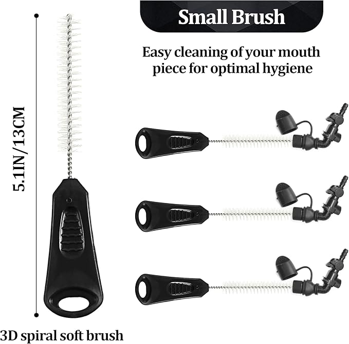 Feekoon Reservoirs Backpack Accessories Hydration Bladder Cleaning Kit with Flexible Long Brush for Hose, Small Bite Valve and Big Brush, Drying Collapsible Bladder Frame, Carrying Pouch