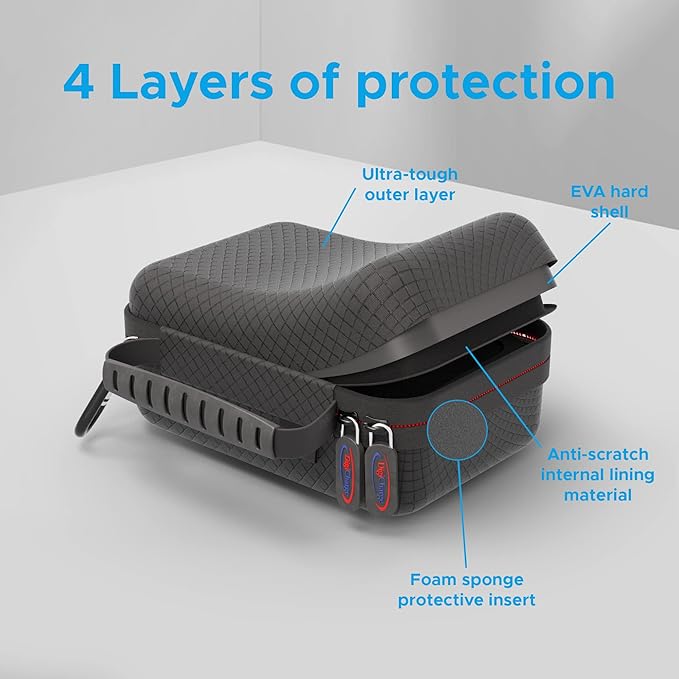 DigiCharge Action Camera Carrying Case for GoPro Lit Hero 13, 12, 11, 10, 9, Max 2 & DJI Osmo Action, Insta360 – EVA Shockproof Travel Storage Bag with Foam Cutouts & Mesh Pocket 6.5x4.5x3 Inch