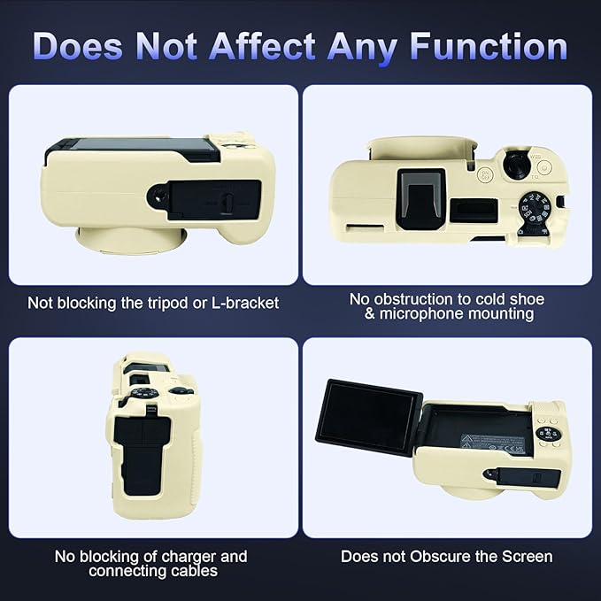 EASY HOOD V1 Case, Silicone Camera Cover with Removable Lens Cover, Soft Protector Lightweight Carrying Body Skin for Canon PowerShot V1 Digital Camera - Beige
