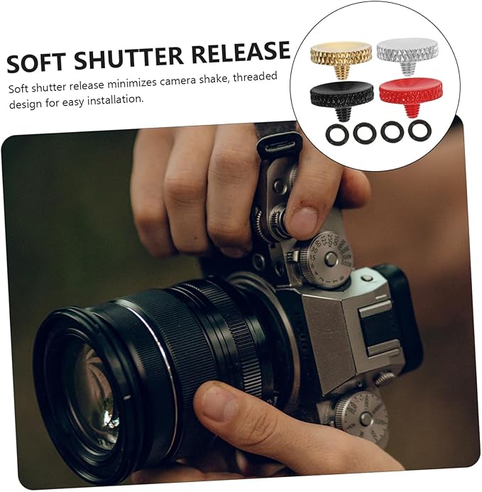 4pcs Elegant Camera Soft Button Replacement Shutter Release Button Aluminum Alloy Concave Surface for Photography Enthusiast