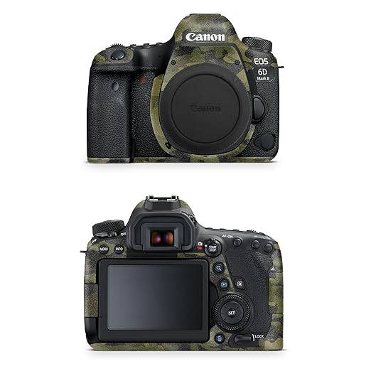 Glossy Glitter Camera Skin Compatible with Canon EOS 6D Mark II Camera (2017) - Green Camouflage - Premium 3M Vinyl Protective Wrap Decal Cover - Easy to Apply | Crafted in The USA by MightySkins
