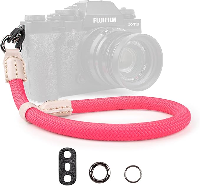VOVMOEYA Rope Camera Wrist Strap for Sony Fujifilm Nikon Canon DSLR - Hand Strap - Pink