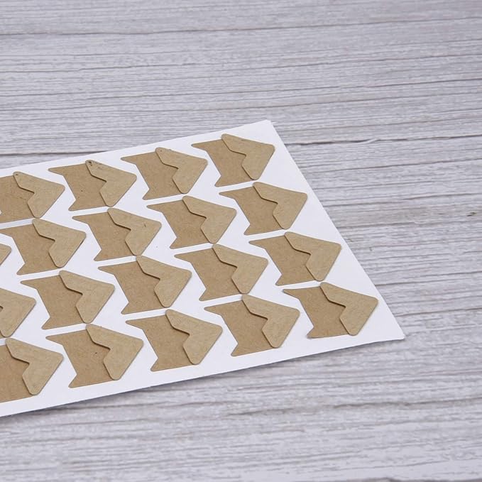 Sunmns 15 Sheets Photo Corners Stickers, Picture Films Self Adhesive Corner for DIY Scrapbook Album