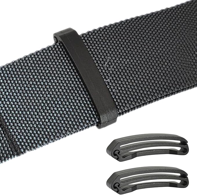 2 Pcs Backpack Webbing Strap Belt, Backpack Strap Keeper Lightweight Strap Supplies, Tri Glide Slide Webbing Strap Keeper Webbing Connecting Clip Webbing Ending Clip Plaastic Slide Buckle for Bag