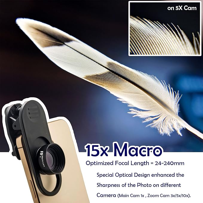 FotoZ Pro Lens kit with Rechargable LED Fill Light, Wide Lens, Macro, Clip for iPhone Android Smartphone Tablet for Vlogger, Tiktok, Video Conference, Lighting for Web cam with Clip on Selfie Light