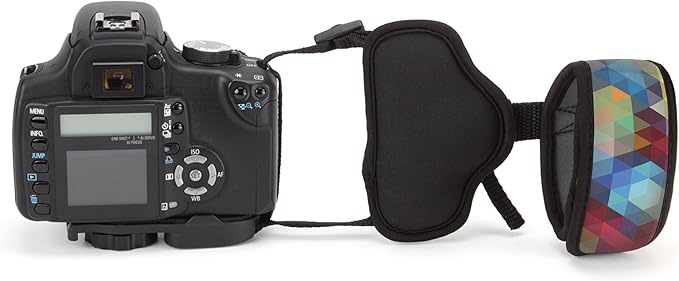 USA Gear Professional Grip Camera Wrist Hand Strap with Geometric Neoprene Design and Metal Plate - Compatible with Canon, Fujifilm, Nikon, Sony and more DSLR, Mirrorless, Point & Shoot Cameras