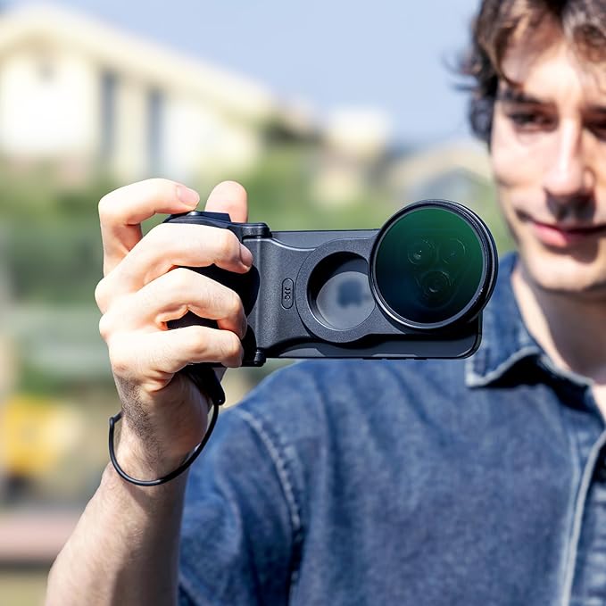 JJC Magnetic Phone Camera Grip with 67mm Filter Adapter Kit, Compatible with iPhone 16 Pro 15 Pro 14 Pro, with Remote Control & 1/4” Tripod Screw for Vlogging Video Recording Mobile Filmmaking