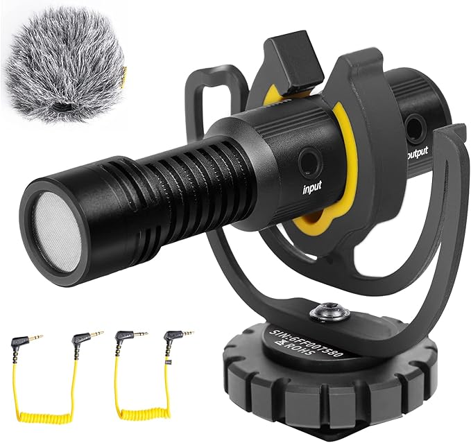 Deity V-Mic D4 Mini Video Microphone 20mph Wind Rating,Runs of 1-5V from Cameras,Phones,and Audio Recorders