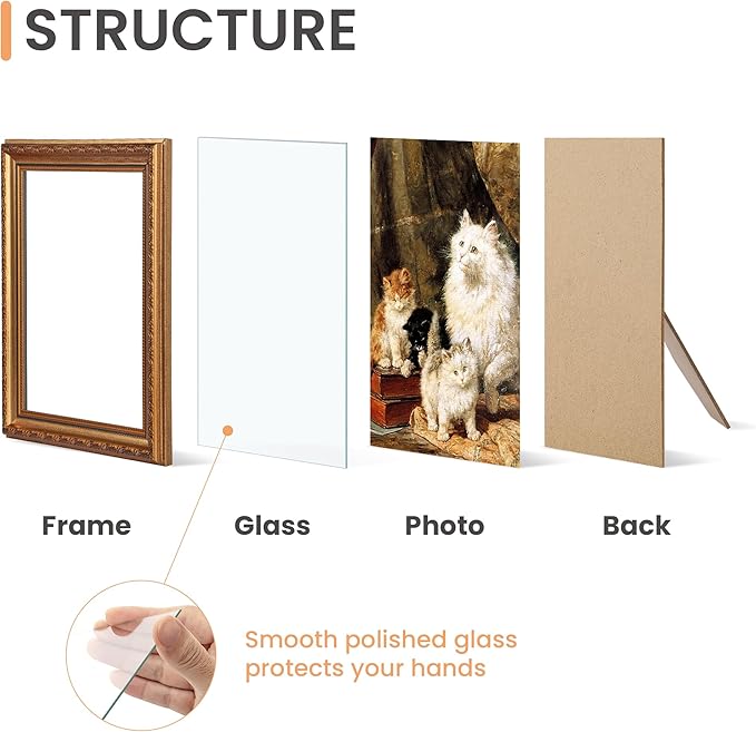 upsimples 8x10 Picture Frame with Real Glass, Ornate Vintage 8 x 10 Photo Frames for Wall Decor or Tabletop Display, Bronze and Black, 2 Pack