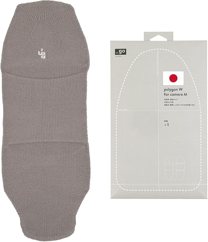 PACKING KNIT_GO Camera Cover, Polygon W, Made in Japan, M size, Light Gray