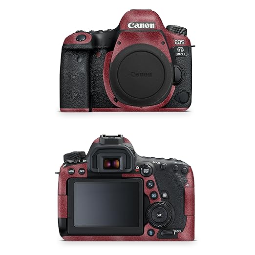 Glossy Glitter Camera Skin Compatible with Canon EOS 6D Mark II Camera (2017) - Solid Burgundy - Premium 3M Vinyl Protective Wrap Decal Cover - Easy to Apply | Crafted in The USA by MightySkins