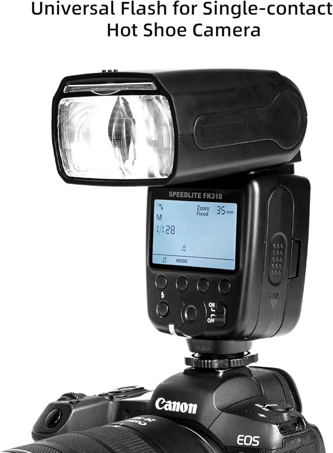 PHOTOOLEX LCD Camera Flash Speedlite for Canon Nikon Sony Panasonic Olympus Fujifilm Pentax Sigma Minolta Leica and Other SLR Digital Cameras and Digital Cameras with Single Contact Hot Shoe