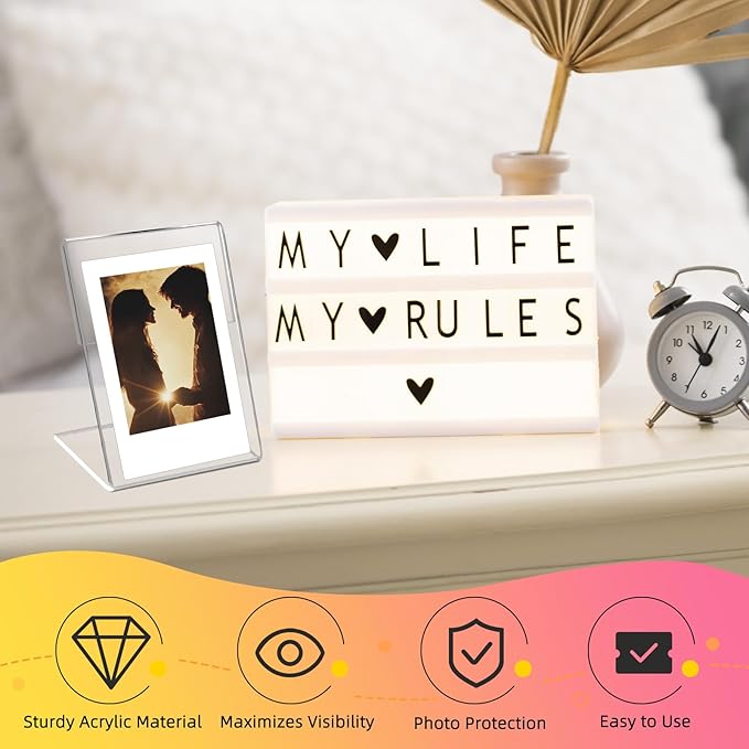 12 Pack Wallet Size Picture Frames,2.5x3.7 Acrylic Picture Frame,Mini Photo Frames for 3 in/3.5 In Mini Instant Films Photo Cards