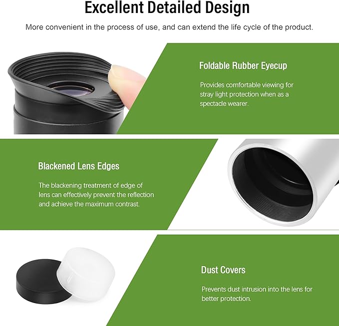 Astromania Eyepiece 17mm for Telescope - 1.25 Inch Plossl Telescope Eyepiece Fully Multi Coated 4-Element, Metal Telescope Accessory with Standard 1.25inch Filter Thread for Astronomic Telescopes