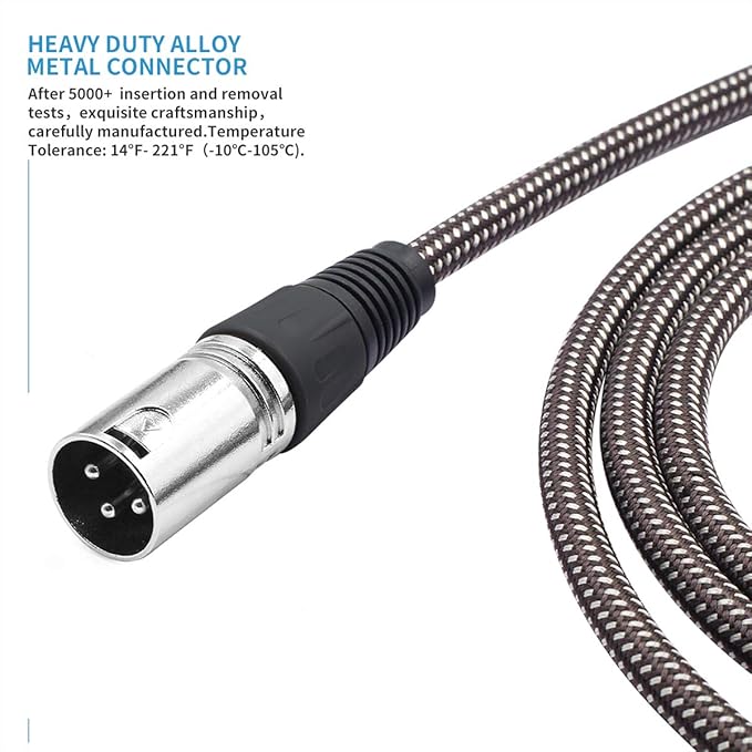 BIFALE Heavy Duty Hybrid Braided XLR Patch Cable - 25ft, 3Pin XLR Male to Female Multi-Colored Microphone Cable Balanced Mic/Snake Cord - 10Pack (TOP Series)